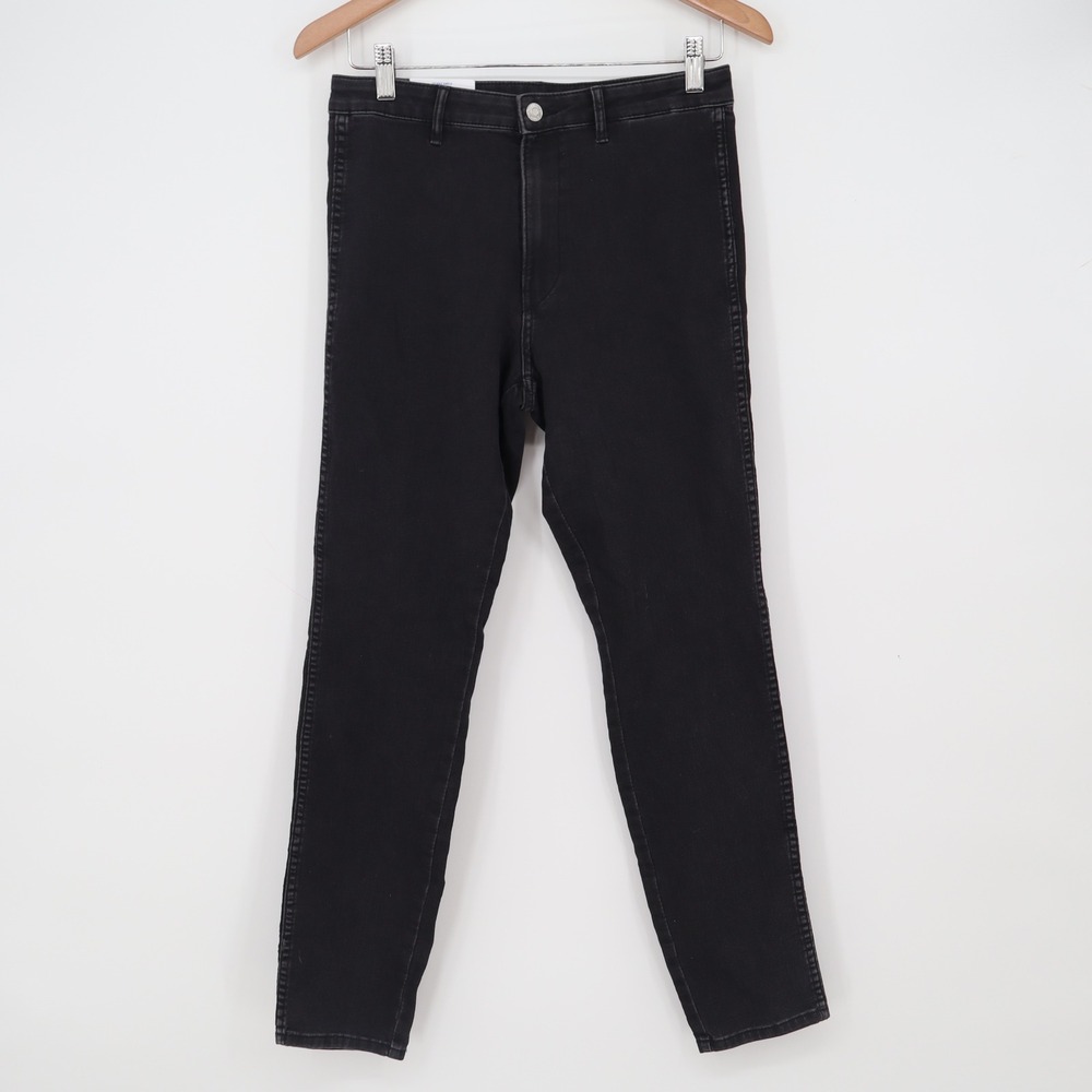 H&M Jeans Women 29 Skinny Ankle High Waist Black Stretch Denim Excellent